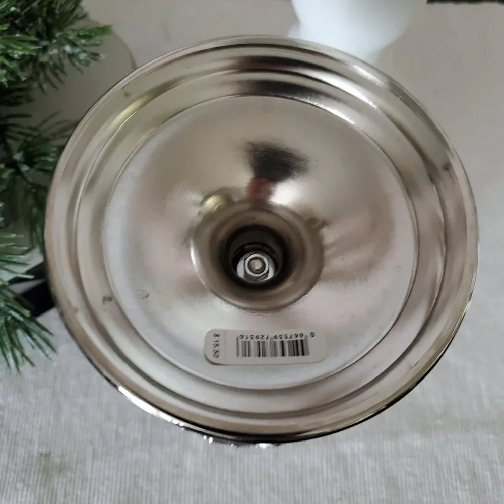 Bath & Body Works Snowflake Pedestal 3-Wick Candle Holder Sleeve Silver Glitter